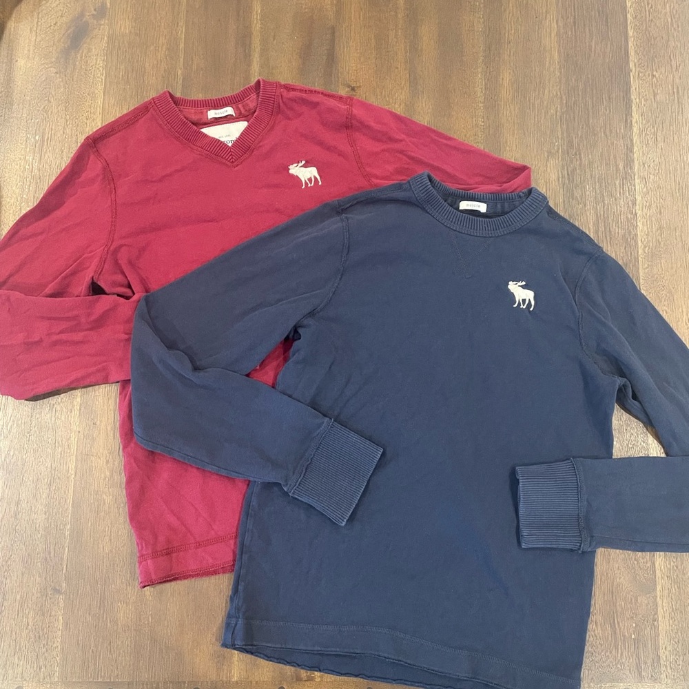 Abercrombie & Fitch kids Maroon and Navy Long Sleeve T-shirts